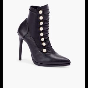 Elegant Black High Heel Ankle Boots. Size 9.5